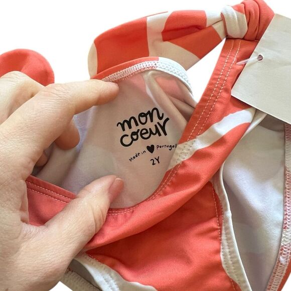 Mon Coeur Orange Giraffe Print Bow Bikini Bottom 2T Toddler - Picture 2 of 2